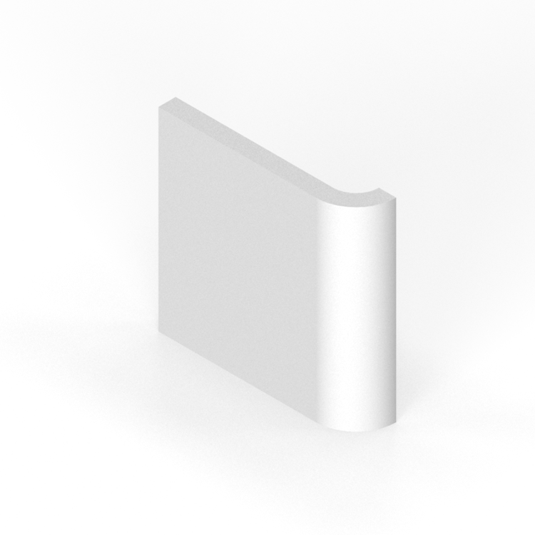 4-1/4" x 4-1/4" radius bullnose