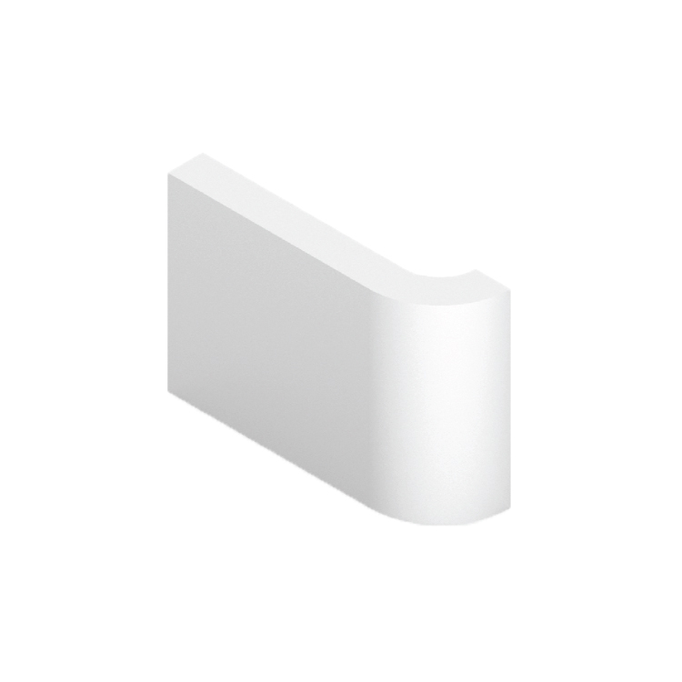 2" x 2-7/8" radius bullnose - short