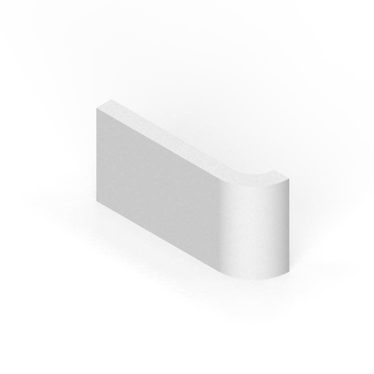 2" x 3-3/4" radius bullnose - short