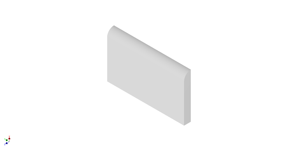 2-1/8" x 4-1/4" surface bullnose - long