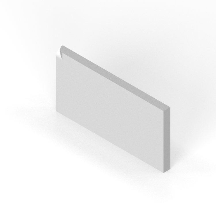 3" x 6" inside corner bullnose - left