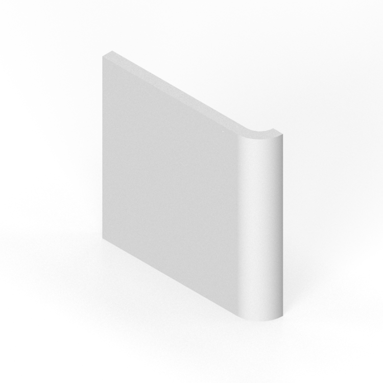 6" x 6" radius bullnose