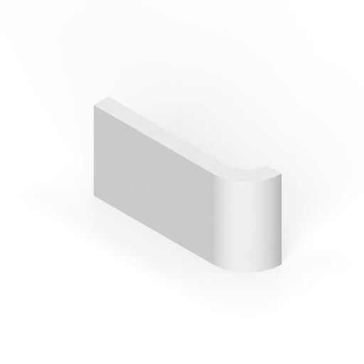 2" x 3-3/4" radius bullnose - short