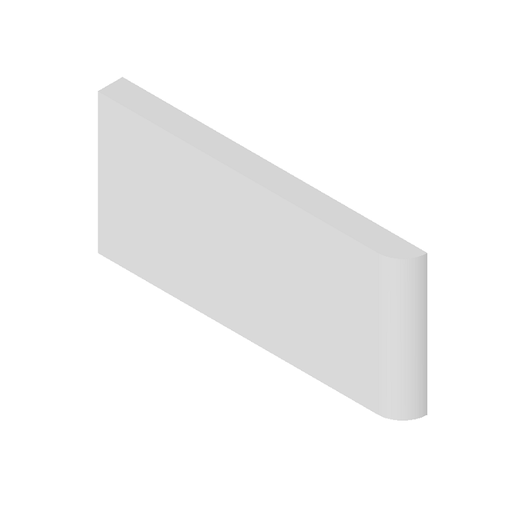 2-1/8" x 4-1/4" surface bullnose - short