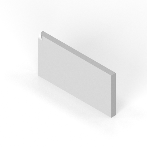 3" x 6" inside corner bullnose - right