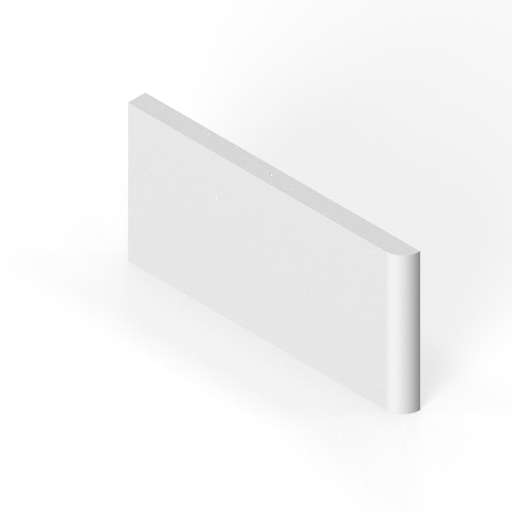 3" x 6" bullnose trim - short